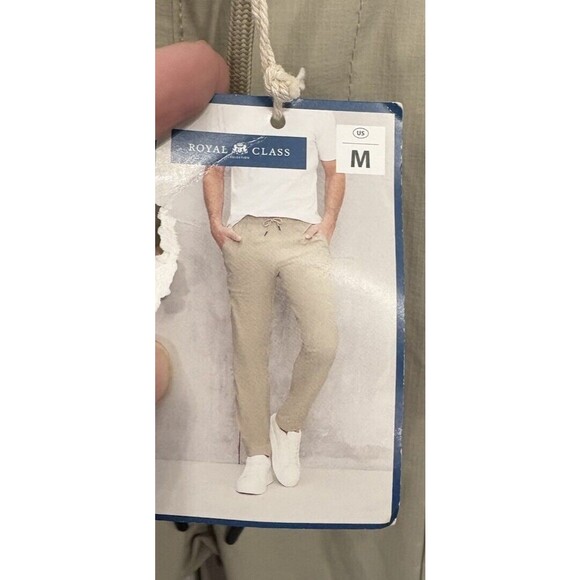 Royal Class Beige Pull On‎ Joggers Men’s Size Medium Drawstring - Picture 4 of 4